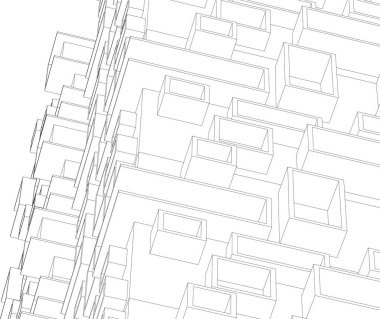 soyut mimari duvar kağıdı tasarımı, dijital konsept arkaplan