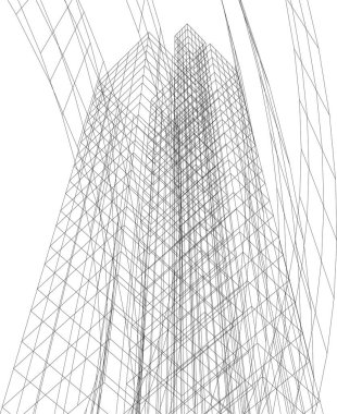 Mimari sanat konseptinde soyut çizgiler, minimum geometrik şekiller.