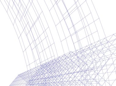 Mimari sanat konseptinde soyut çizgiler, minimum geometrik şekiller.