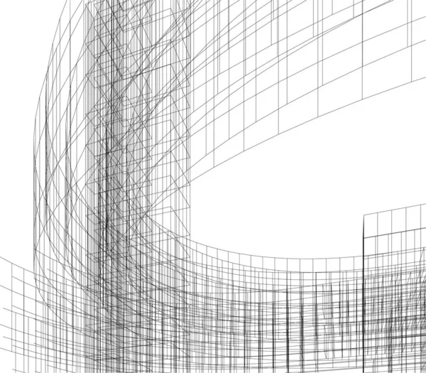 Abstrakte Architektonische Tapete Design Digitales Konzept Hintergrund — Stockvektor