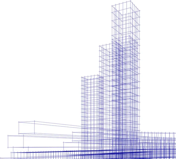 建筑墙纸设计 数字概念背景 — 图库矢量图片