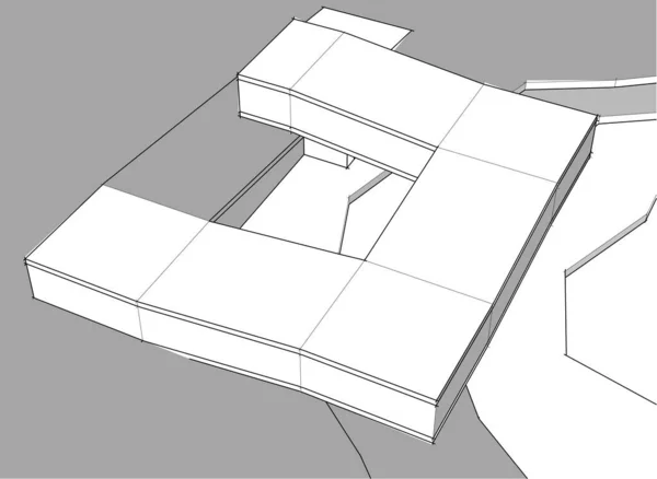 Abstrakte Architektonische Tapete Digitaler Hintergrund — Stockvektor