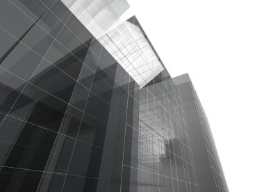 soyut mimari duvar kâğıdı tasarımı, dijital konsept arkaplan, tasarım binası şeklinin kaba görünüşü