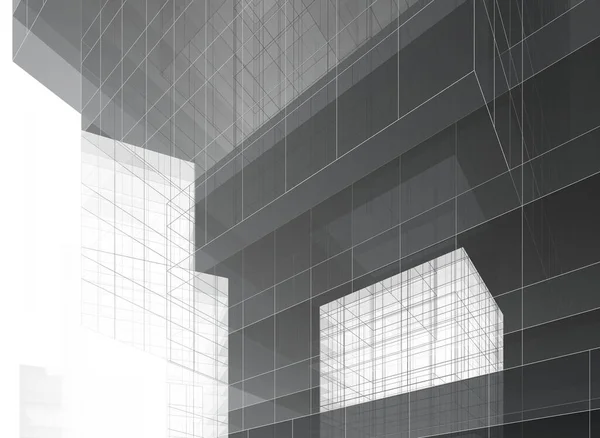 Diseño Abstracto Papel Pintado Arquitectónico Fondo Concepto Digital Fachada Cad — Foto de Stock