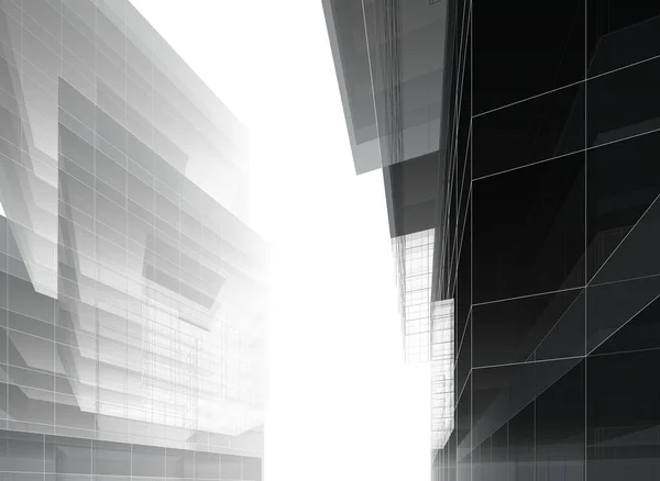 Abstrakt Arkitektonisk Tapet Design Digitalt Koncept Bakgrund Cad Fasad Designbyggnaden — Stockfoto
