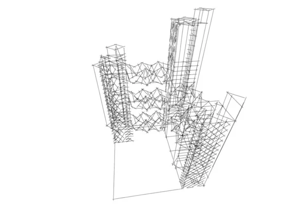 Αφηρημένη Αρχιτεκτονική Ταπετσαρία Σχεδιασμό Ψηφιακή Έννοια Φόντο Cad Πρόσοψη Του — Φωτογραφία Αρχείου
