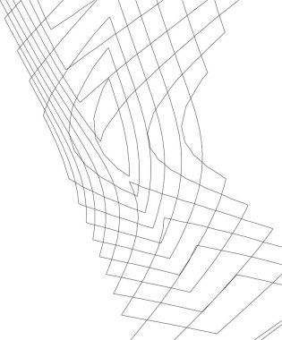 soyut mimari duvar kâğıdı tasarımı, dijital konsept arkaplan, tasarım binası şeklinin kaba görünüşü