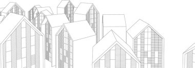 soyut mimari duvar kâğıdı tasarımı, dijital konsept arkaplan, tasarım binası şeklinin kaba görünüşü