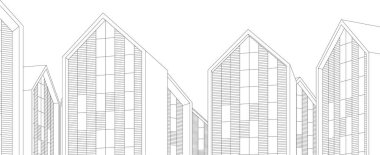 soyut mimari duvar kâğıdı tasarımı, dijital konsept arkaplan, tasarım binası şeklinin kaba görünüşü
