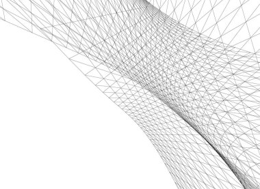 soyut mimari duvar kâğıdı tasarımı, dijital konsept arkaplan, tasarım binası şeklinin kaba görünüşü