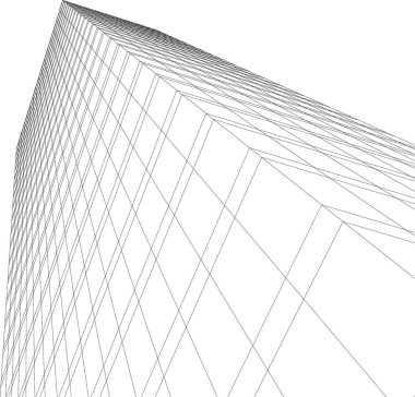 soyut mimari duvar kâğıdı tasarımı, dijital konsept arkaplan, tasarım binası şeklinin kaba görünüşü