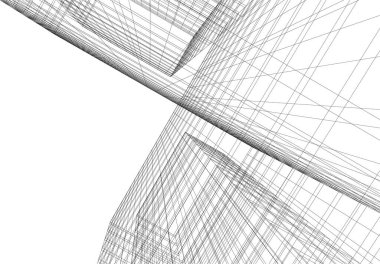 soyut mimari duvar kâğıdı tasarımı, dijital konsept arkaplan, tasarım binası şeklinin kaba görünüşü