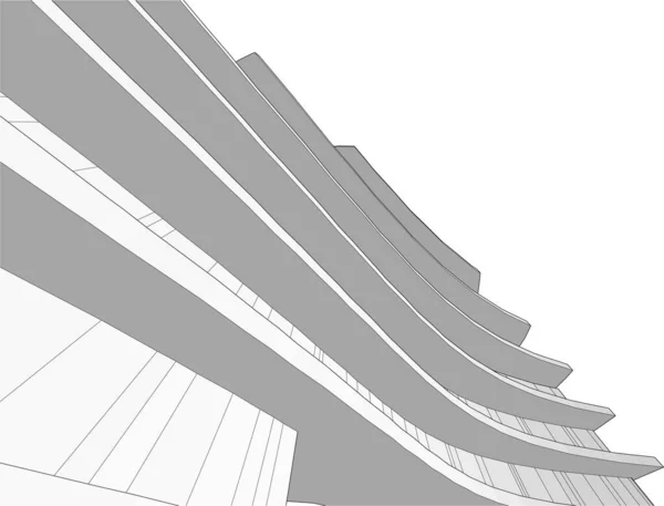 추상적 디자인 디지털 건물의 — 스톡 벡터