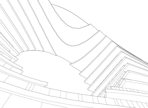 Абстрактний Архітектурний Дизайн Шпалер Цифровий Концепт Фон Кадрова Форма Фасаду — стоковий вектор