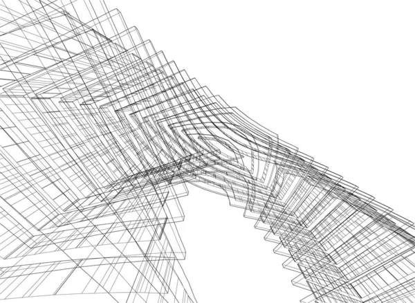 Абстрактный Архитектурный Дизайн Обоев Цифровой Концептуальный Фон Cad Фасад Дизайна — стоковый вектор