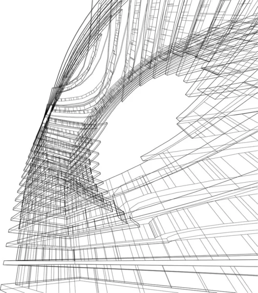 추상적 디자인 디지털 건물의 — 스톡 벡터