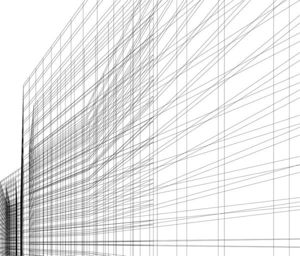 Abstraktní Architektonický Design Tapet Digitální Koncept Pozadí Cad Fasáda Designu — Stockový vektor