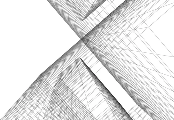 建筑墙纸设计摘要 数字概念背景 建筑形状的柱状立面 — 图库矢量图片