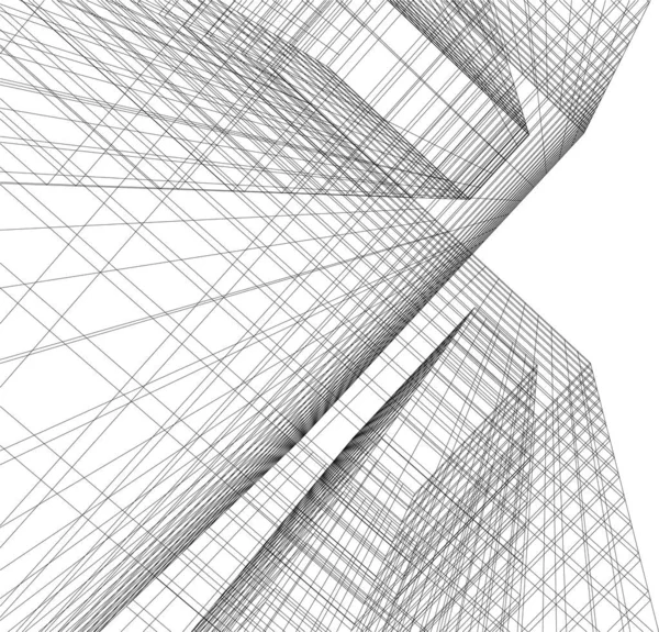 Design Abstrait Papier Peint Architectural Fond Concept Numérique Façade Cad — Image vectorielle