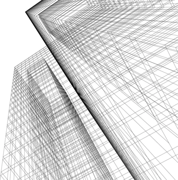 Абстрактный Архитектурный Дизайн Обоев Цифровой Концептуальный Фон Cad Фасад Дизайна — стоковый вектор
