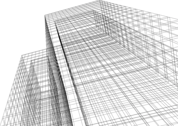 Abstract Architectonisch Behang Ontwerp Digitale Concept Achtergrond Cad Gevel Van — Stockvector