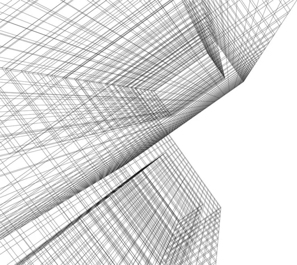 Abstract Architectonisch Behang Ontwerp Digitale Concept Achtergrond Cad Gevel Van — Stockvector