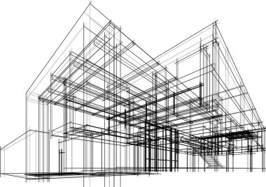 soyut mimari duvar kağıdı tasarımı, dijital konsept arkaplan