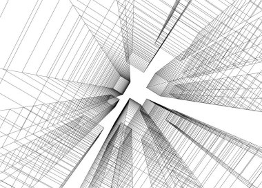 soyut mimari duvar kağıdı tasarımı, dijital konsept arkaplan