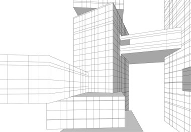 soyut mimari duvar kağıdı tasarımı, dijital konsept arkaplan