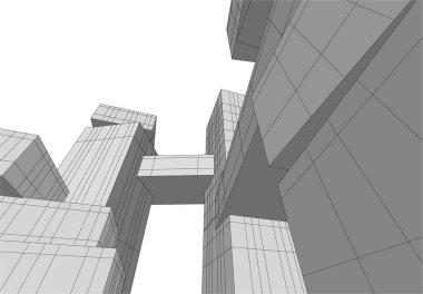 soyut mimari duvar kağıdı tasarımı, dijital konsept arkaplan