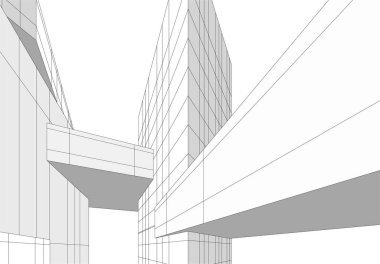 soyut mimari duvar kağıdı tasarımı, dijital konsept arkaplan