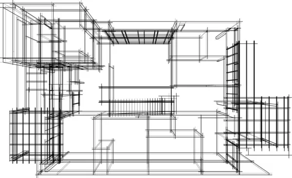 Abstrakt Arkitektoniska Tapeter Digital Bakgrund — Stock vektor