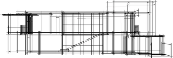 Astratto Sfondo Architettonico Sfondo Digitale — Vettoriale Stock