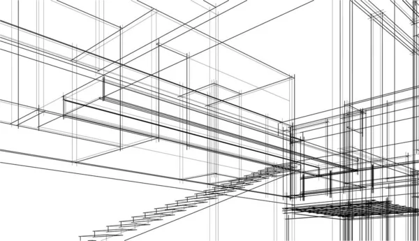 Abstraktní Architektonická Tapeta Digitální Pozadí — Stockový vektor