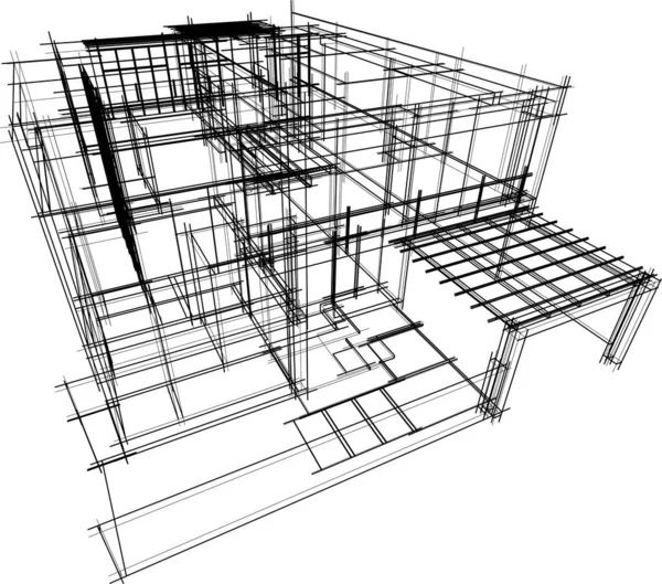 Abstrakcyjny Projekt Tapety Architektonicznej Cyfrowe Tło Koncepcyjne — Wektor stockowy