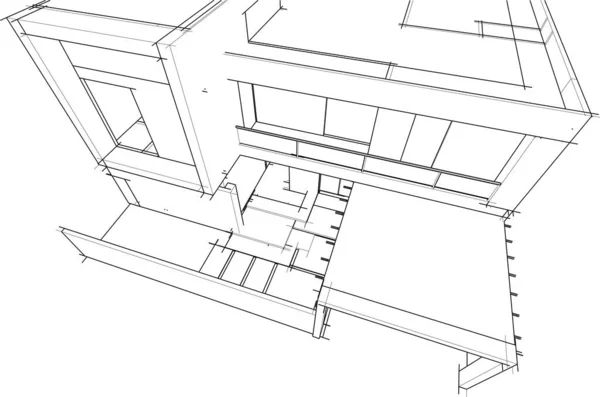 Abstrakte Architektonische Tapete Design Digitales Konzept Hintergrund — Stockvektor