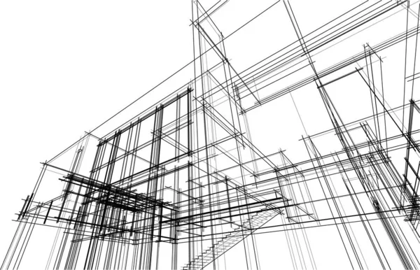 建筑墙纸设计 数字概念背景 — 图库矢量图片