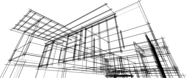 Abstraktní Architektonický Design Tapet Digitální Koncept Pozadí — Stockový vektor