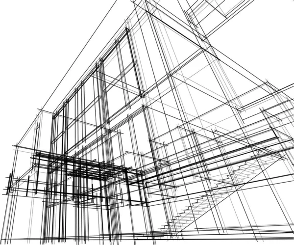 Abstrakte Architektonische Tapete Design Digitales Konzept Hintergrund — Stockvektor