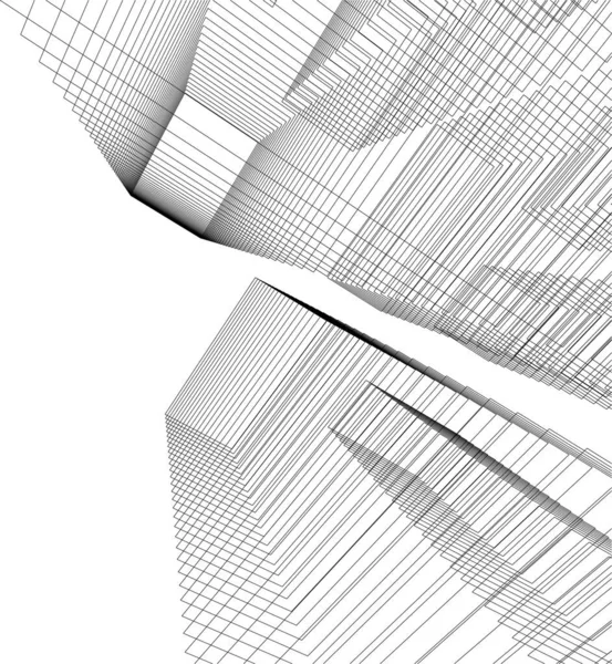 建筑墙纸设计 数字概念背景 — 图库矢量图片