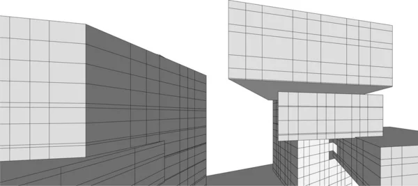 Abstrakte Architektonische Tapete Design Digitales Konzept Hintergrund — Stockvektor