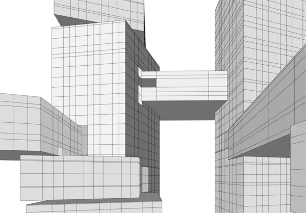 Abstrakte Architektonische Tapete Design Digitales Konzept Hintergrund — Stockvektor