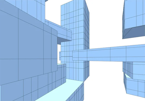 建筑墙纸设计 数字概念背景 — 图库矢量图片