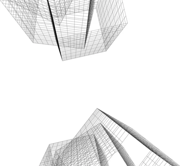 建筑墙纸设计 数字概念背景 — 图库矢量图片