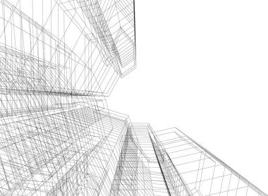 soyut mimari duvar kağıdı tasarımı, dijital konsept arkaplan