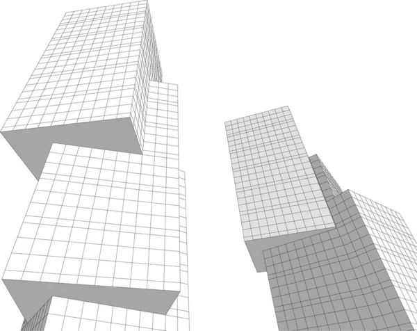 Abstraktní Architektonický Design Tapet Digitální Koncept Pozadí — Stockový vektor