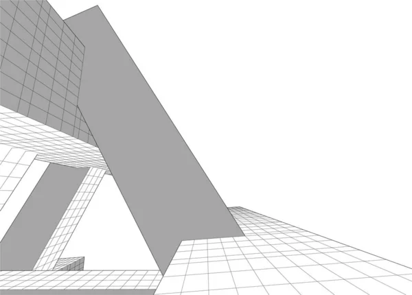 Abstrakte Architektonische Tapete Design Digitales Konzept Hintergrund — Stockvektor