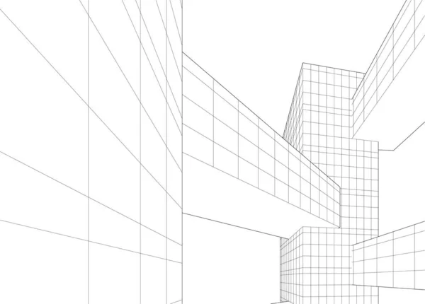 建筑墙纸设计 数字概念背景 — 图库矢量图片