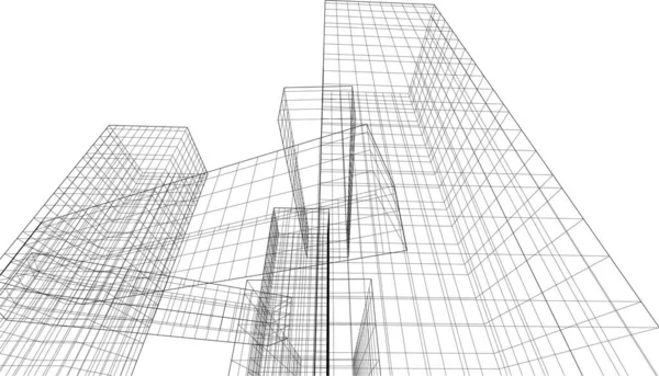 Elvont Építészeti Tapéta Tervezés Digitális Koncepció Háttér — Stock Vector