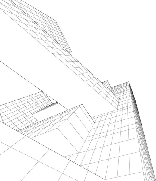 建筑墙纸设计 数字概念背景 — 图库矢量图片